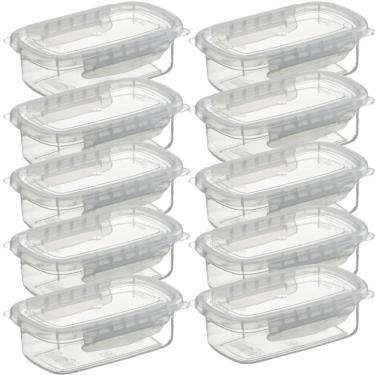 Imagem de Kit 10 Potes Raso Médio Com Travas Marmita 270Ml