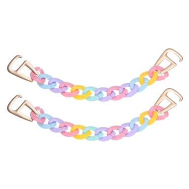 Imagem de 2 peças, correntes, tamancos, sandálias, sapatos, acessórios de corrente, formato redondo para decoração de sapatos, faça você mesmo, presentes de aniversário para mulheres, multicoloridos, 22x2 cm