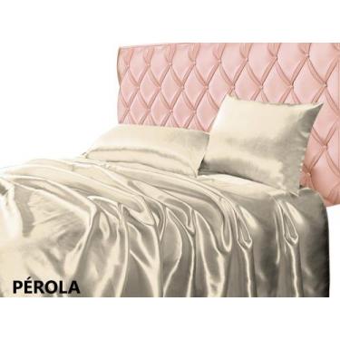 Imagem de Lençol de Cetim Casal Queen 4 Peças Macio, Brilhante e Confortável - J