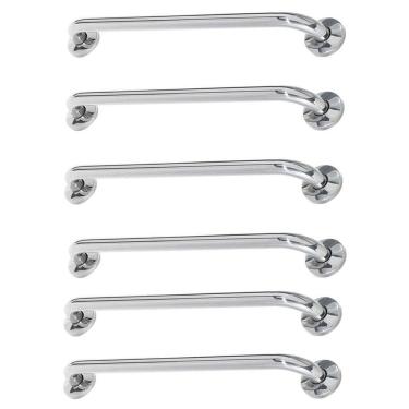 Imagem de Alça De Apoio 60cm Kit 6 Unidades Suporte Segurança Idoso Corrimao Parede Banheiro