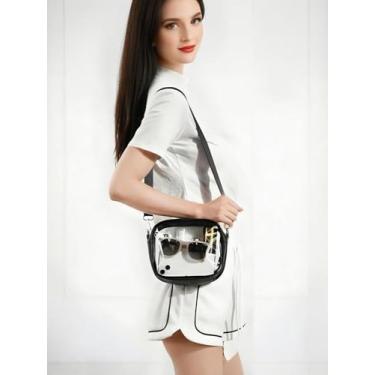 Imagem de Bolsa transversal transparente ideal para shows, eventos esportivos, para homens e mulheres, Preto