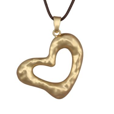 Imagem de JAOYU Colar Boho para mulheres, colar com pingente grande, boêmio, longo, gargantilha, couro, dourado, vintage, joia terrosa, moderna, Couro sintético, Sem Pedra Preciosa