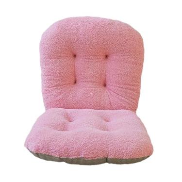 Imagem de IEUDNS Almofada para cadeira de mesa, com apoio alto para as costas, almofada para cadeira de escritório, para encosto de assento para sedentários, Rosa