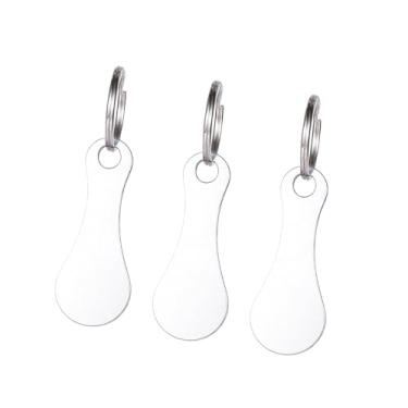 Imagem de Colaxi 3 peças de chaveiros com fichas para carrinho de compras, chaves para carrinho de supermercado, fichas para de compras, chaveiros, Prata