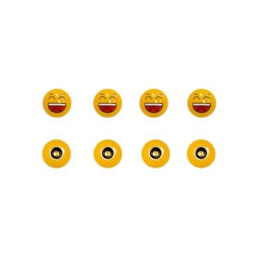 Imagem de 8 peças de tampas de haste de válvula de pneu com emoji divertido, tampas de válvula de expressão duráveis, tampas de válvula à prova de poeira e vazamento de ajuste universal para carros, caminhões