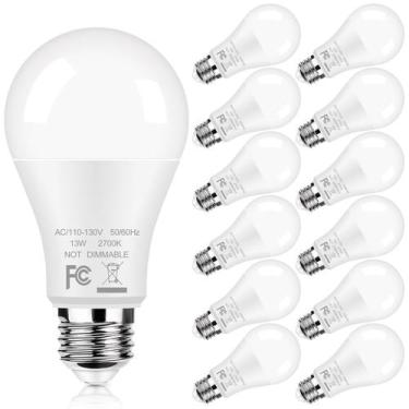 Imagem de Lâmpadas LED GoBright A19 13W 1500 lúmens 2700K, pacote com 12