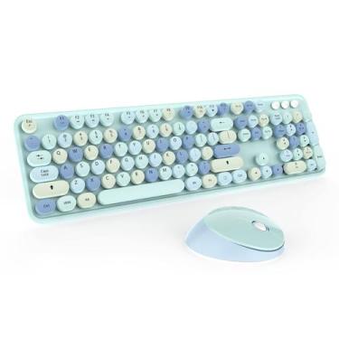 Imagem de Teclado e mouse sem fio Combo Kootop Retro Round Keys