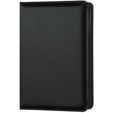 Imagem de Konper Organizador de pasta de portfólio pequeno, portfólio de pasta de negócios tamanho A5, fichário para homens e mulheres, bloco de escrita 12 x 20 incluído, preto