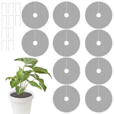 Imagem de Muyoka 10 peças de grades de vaso de plantas de 30 cm, protetor de plantas internas para gatos, coberturas de vaso de plantas, coberturas de solo de vaso cortável para proteção de plantas de jardim ao