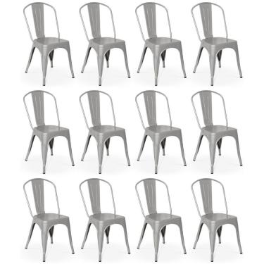 Imagem de Kit 12 Cadeiras Iron Tolix Design Industrial - Cinza