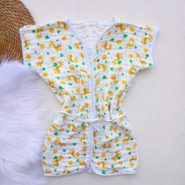 Imagem de Roupão de Banho Infantil 100 Algodão para Praia Piscina e Natação Até 