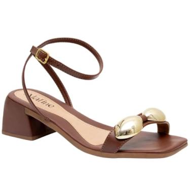 Imagem de Sandália Laço ABS Feminina Salto Médio Quadrado Geométrico (Preto, BR, Adulto, Numérico, 39)