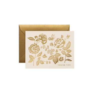 Imagem de RIFLE PAPER CO. Conjunto de 8 cartões de agradecimento em caixa | Lets Your Thoughtful Handwritten Note Assuma o centro do palco (feito artesanalmente nos EUA, 14 cm L × 10,8 cm C), rosa inglesa