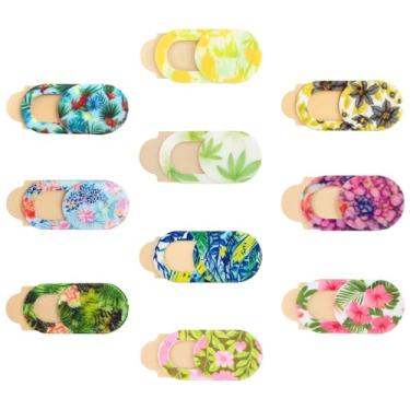 Imagem de Brvlsoc Pacote com 10 capas de câmera para laptop fofas – Capa floral ultrafina para webcam para iPhone, iPad, MacBook, laptop, PC e tablet – Controle deslizante de proteção de privacidade
