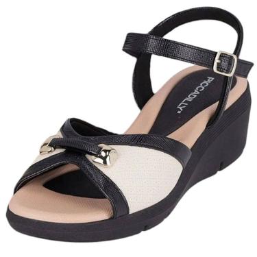 Imagem de Sandália Feminina Anabela Baixa Casual Conforto Piccadilly