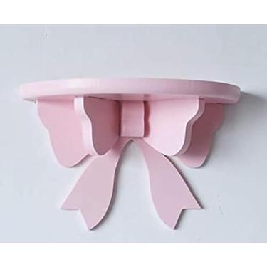 Imagem de Prateleiras de arco de madeira 2 peças, suporte flutuante para exibição de parede, quarto de berçário, decoração de sala de estar, arco fofo de borboleta, fácil de montar, decoração de parede para