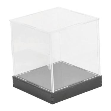 Imagem de JWQFBC Vitrine de Acrílico para Exibição, para Montagem, Vitrine de Colecionador, Suporte de Apresentação, Caixa de Balcão, Cubo para Colecionáveis, Base 20cm x 10cm
