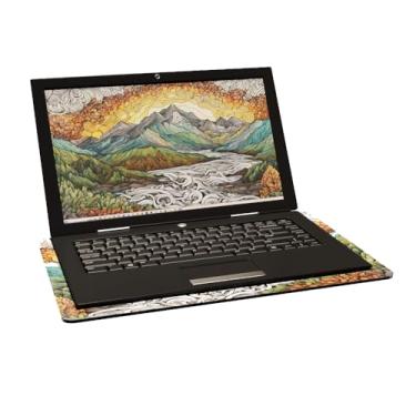 Imagem de TrekBoard Mesa para laptop, ultra-portátil, impressão artística elegante, superfina e leve, feita nos EUA, viaja bem, montanhas Zentangle/extragrande