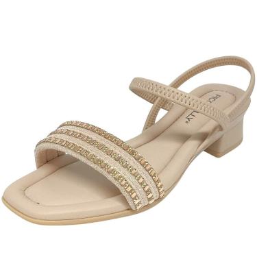 Imagem de Sandália Feminina Salto Bloco Elegante Strass Piccadilly