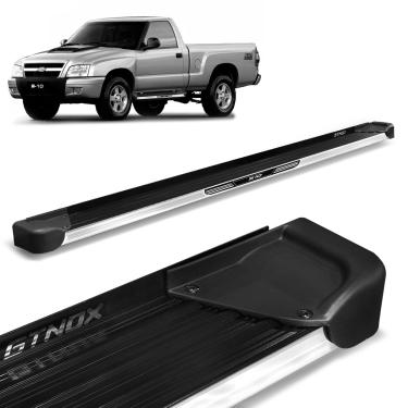 Imagem de Estribo Lateral S10 1995 a 2011 CS Alumínio Preto A4 Com Adesivo