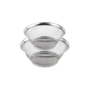 Imagem de Cesta Premium em Aço Inox, 25cm de Diâmetro, Design Vazado para Frutas e Pães, Acabamento Inox, Ideal para Cozinha e Mesa