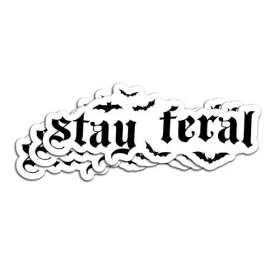 Imagem de (3 peças) Adesivo Stay Feral Funny Cute Meme Wild and Free Quote Decalque de Vinil Impermeável para Livros Laptops Telefone Garrafas de Água Copo Kindle 3 Polegadas