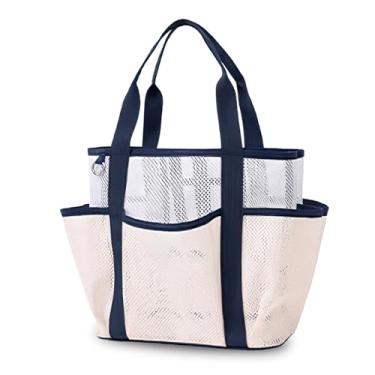 Imagem de Runziti Bolsa feminina de grande capacidade com zíper – Bolsa multifuncional para viagem, academia, praia, ioga e trabalho, Rosa pálido, 10.24 x 8.27 x 1.38 inches