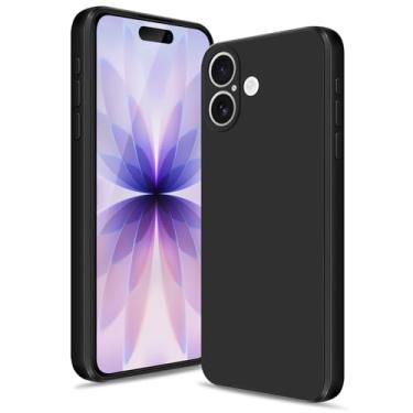 Imagem de Btstring Capa para iPhone 17, capa de silicone macio com proteção de câmera atualizada, capa fina à prova de choque com forro de microfibra antiarranhões, preta