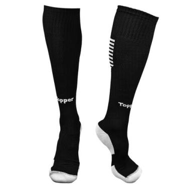 Imagem de Meião Topper Boleiro Futebol Preto 39-44 Original Conforto Cor:PretoTa