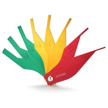 Imagem de ALLMANDO Medidor de espessura do forro de freio (alumínio), ferramenta de régua de medição de pastilha de freio automotivo para carro, disco de medição e pastilhas de freio de tambor