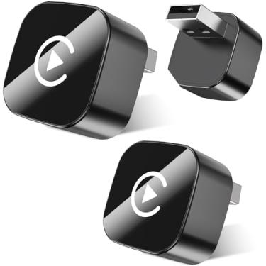 Imagem de WUCOHATI Adaptador de reprodução de carro com design mini USB, versão atualizada 2025, adaptador CarPlay sem fio, converte com fio em sem fio, adequado para dispositivos iPhone e Android