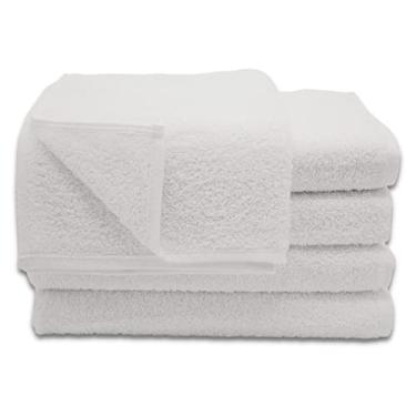 Imagem de Kit com 10 Toalhas Paris 100% Algodão para Salão de Beleza e Barbearia 415g/m² - Uso profissional|Branco