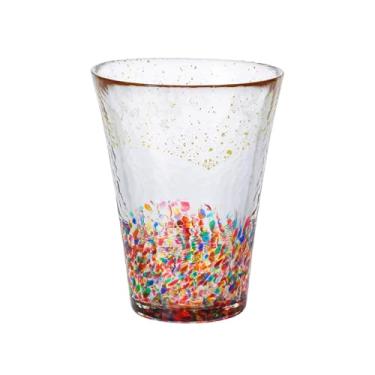 Imagem de Copo de vidro feito à mão – Design japonês de 4 estações, copo versátil para suco, refrigerante, cerveja – Feito no Japão, presente ideal (fogos de artifício, 305 ml))