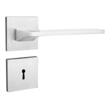 Imagem de Fechadura Safira Interna Roseta Quadrada Escovada 55mm União Mundial