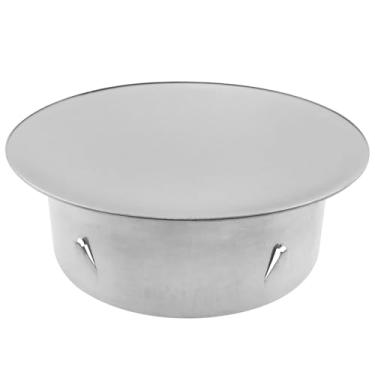 Imagem de Lovelysp 1 peça prata 10 cm capa de chaminé capa de exaustão capa externa da abertura de ventilação do secador adequado para furos de fumaça tubos de fogão cozinha varanda e tampas de tubos de esgoto