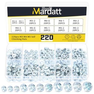 Imagem de Mardatt 220 peças M3 M4 M5 aço carbono galvanizado porcas auto-amassadas, porca rebite cabeça redonda parafuso de montagem de folha de metal serrilhado fixador de hardware para máquinas produtos