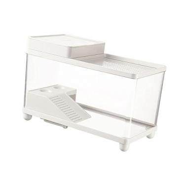 Imagem de Fxzqgnh Aquário Grande para Tartarugas, Habitat para Tartarugas, Drenagem No Fundo, Habitat para Répteis Incluindo Rãs E Dragões-barbudos, 40 X 20 X 26 Cm, Branco