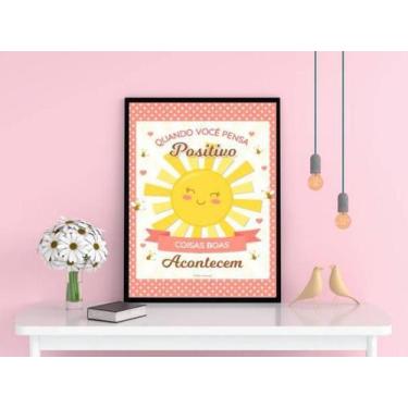Imagem de Quadro Decorativo Pensamento Positivo 34X23Cm - Quadros On-Line