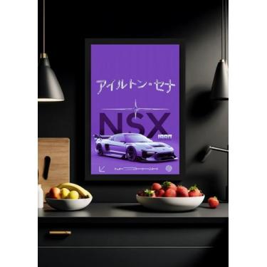 Imagem de Quadro Honda Nsx com Vidro e Moldura Preta Tam:A4 - Spark Loja