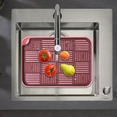 Imagem de Bandeja para rack de pratos,Rack para pratos de cozinha de camada dupla e rack para secar copos | Placas de drenagem com design para balcão de cozinha, de secagem de copo resistente para bebidas