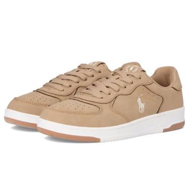 Imagem de Polo Ralph Lauren Tênis infantil unissex Masters Court (criança grande), Caqui, 21