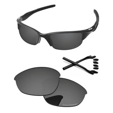 Imagem de PapaViva Lentes de reposição e kits de borracha para óculos de sol Oakley Half Jacket 2.0 OO9144 62 mm preto cromado polarizado