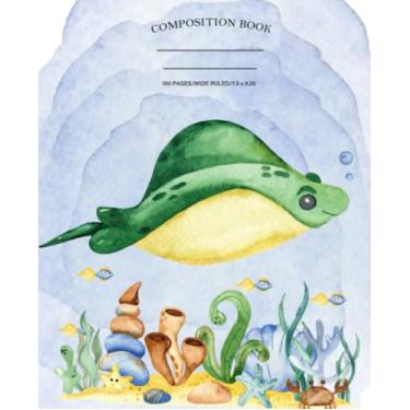 Imagem de Affirmations for kids: Composition notebook wide ruled with positive affirmations for kids | Ocean life journal notebook for school kids | Kids Affirmation notebook | marine life, sting ray