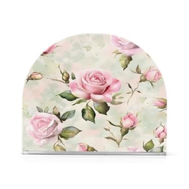 Imagem de Qilmy Porta-guardanapos rosa vintage para mesas - porta-guardanapos para cozinha, porta-guardanapos de mesa, porta-guardanapos de coquetel, porta-guardanapos moderno, guardanapos de papel1134