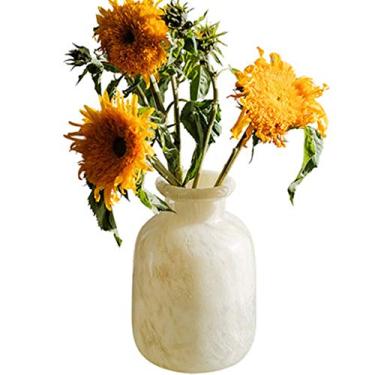 Imagem de YYBOES Vaso de vidro para flores, vaso fosco americano, fosco, decoração leve, luxuoso, vaso grande, feito à mão, sala de estar, arranjo de flores, hidropônico, decoração de mesa, vaso se