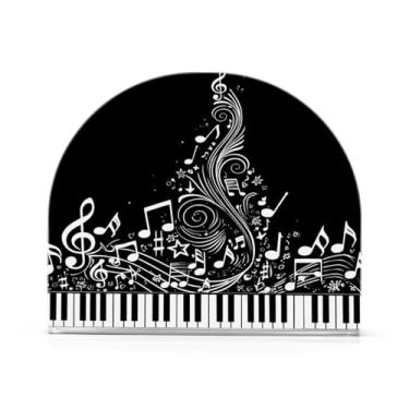 Imagem de Qilmy Porta-guardanapos de teclas de piano preto e branco, porta-guardanapos de acrílico transparente para mesa, suporte de guardanapo de coquetel de papel de seda para cozinha, dispensador de