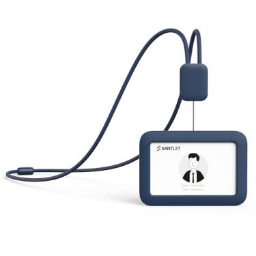 Imagem de Cordões para porta-crachás de identificação, azul horizontal