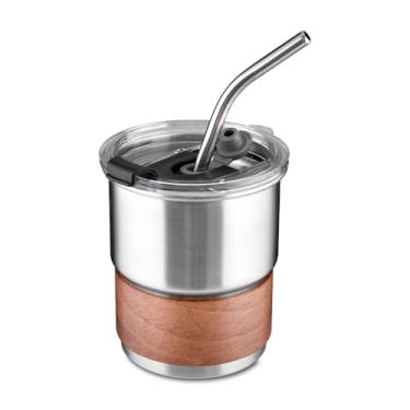 Imagem de Copo de Inox 250ml com Canudo – Hermético, Antivazamento e Portátil – Cor Prata