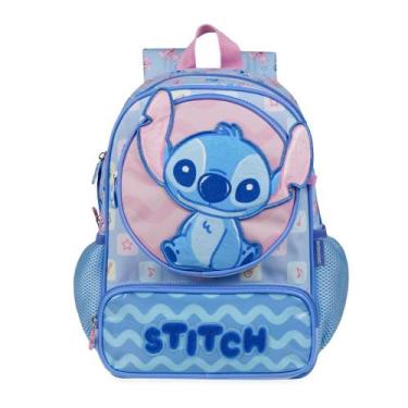Imagem de Mochila Escolar Feminina Infantil Stitch Baby Azul Claro - Bagaggio, U