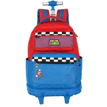 Imagem de Mochila Escolar MARIO BROS Game Costas e Rodas MC49892 Original - Luxc